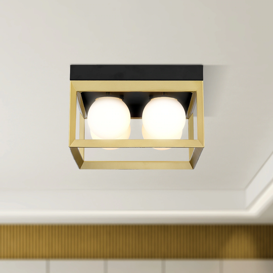 Luna FDQBG-12C Quadruple LED Black and Gold Flush Mount Ceiling Light - 4-LIGHT