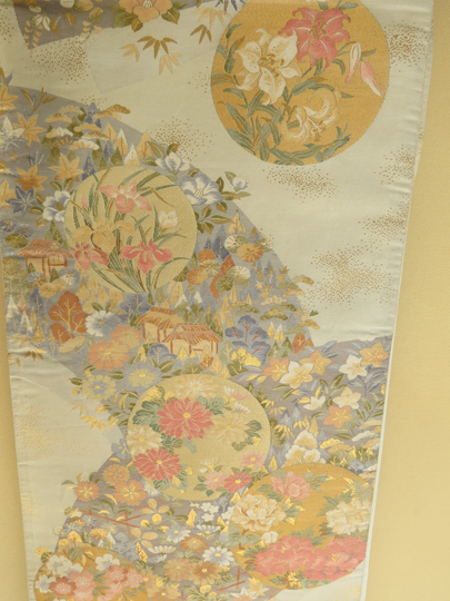 Obi Table Runner/Vintage Japanese Runner Silk Gorgeous Flowers Elegant Zen Decor Home Gift For Her 5'9" Kimonorunner