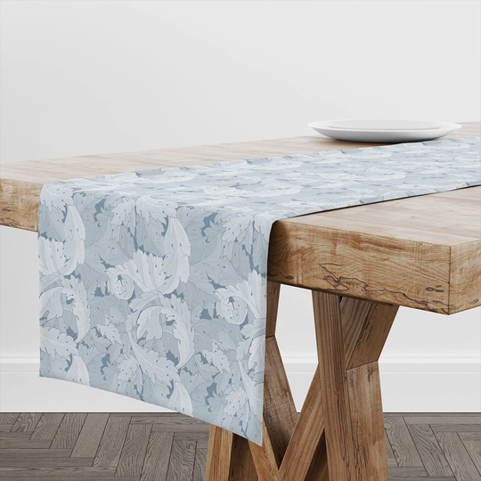 Table Runner Light Blue | Unique Design Decor High Quality Textile & Print Made in Eu