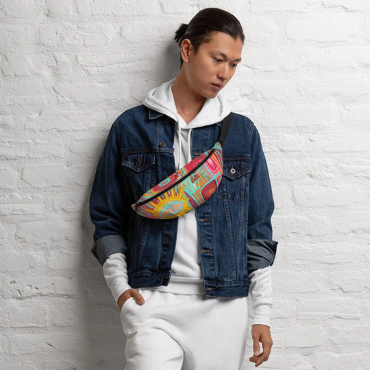 Fanny Pack Abstract Primitive Art, "You Are Here"
