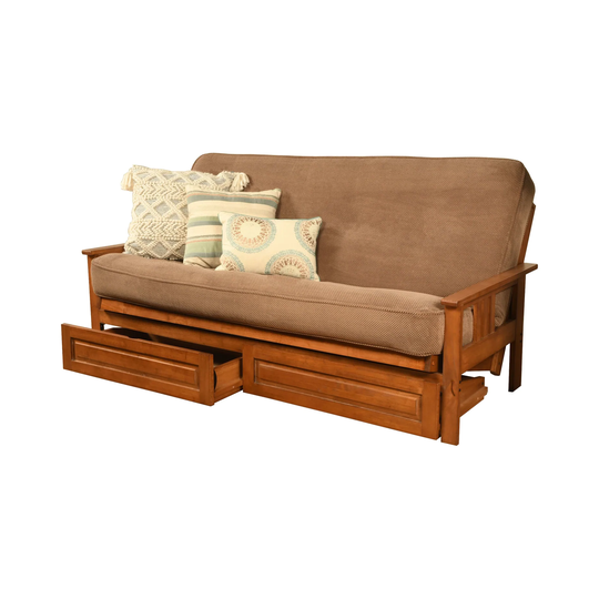 Somette Monterey Sofa in Barbados Finish with Storage and Removable Mattress Cover