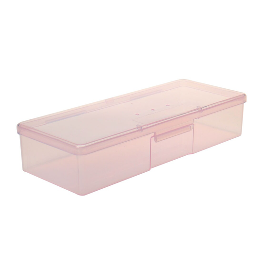 Salon Design Manicure Pen Storage Box Case Clear Pink - Clear Pink