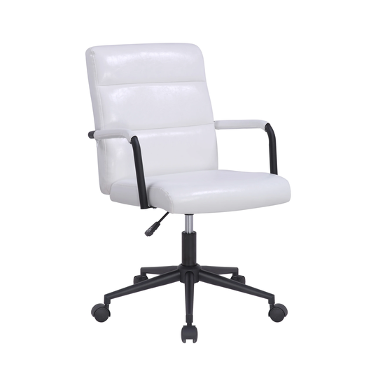 Porthos Home Pei Office Chair, Tufted PU Leather, Steel Swivel Base