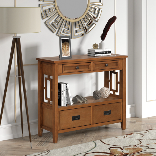 Farmhouse Pine Wood Console Table Entry Sofa Table