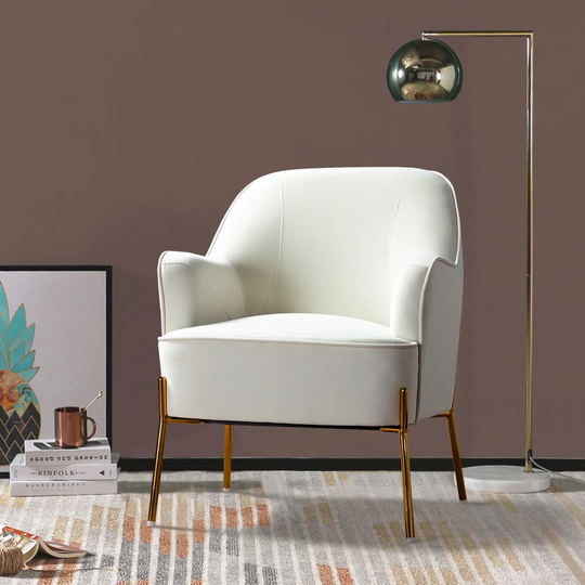 Nora Modern Velvet Living Room Accent Chair for Adults with Metal Legs