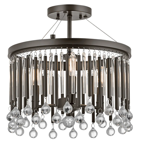 Kichler Lighting Piper Collection 3-light Espresso Semi Flush Mount
