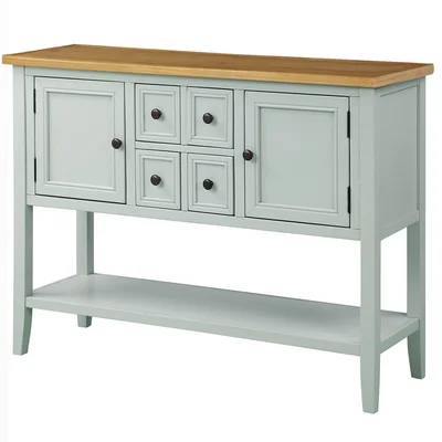 Morandiere Retro Style Buffet Sideboard Wood Console Table With Bottom Shelf For Living Room, Kitchen