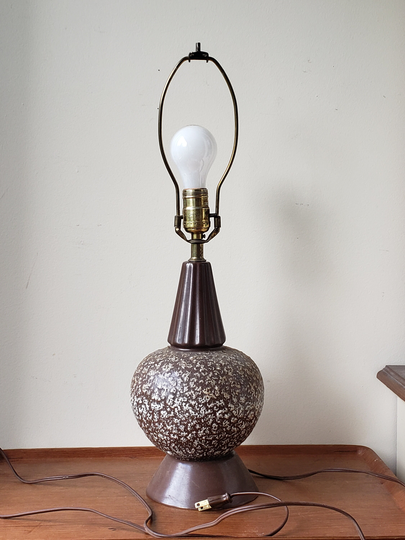 Vintage Mid Century Modern Table Lamp, Ceramic, Made in Canada