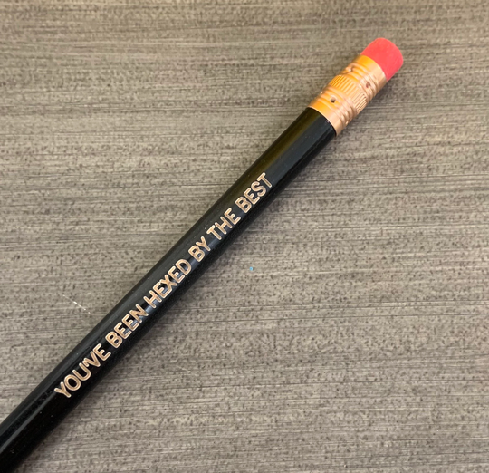 You've Been Hexed By The Best Pencil Set Engraved 3 Pencils in Black. Office Supplies For Modern Witches. Halloween