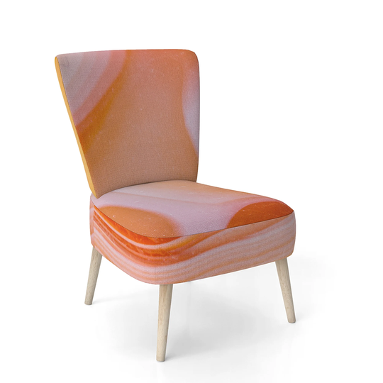 Designart 'Mineral Orange Agate' Upholstered Mid-Century Accent Chair