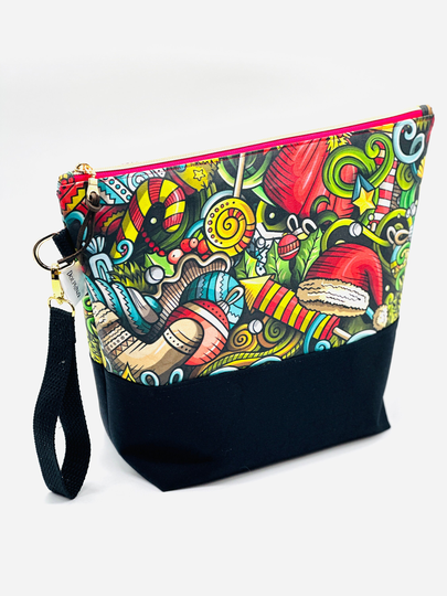 Extra Large Project Bag - Christmas Doodle