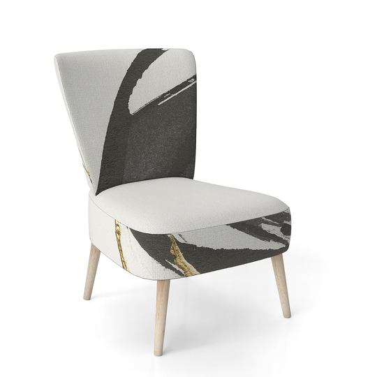 Designart 'Gold Glamour Circle I' Upholstered Glam Accent Chair