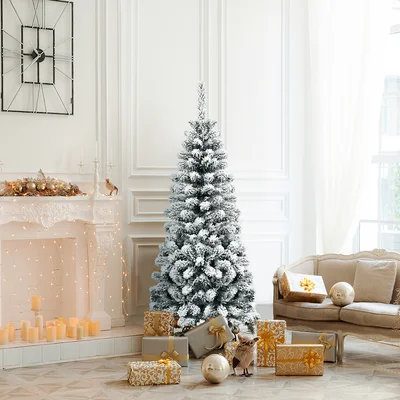 4.5' H Flocked Pine Frosted Christmas Tree