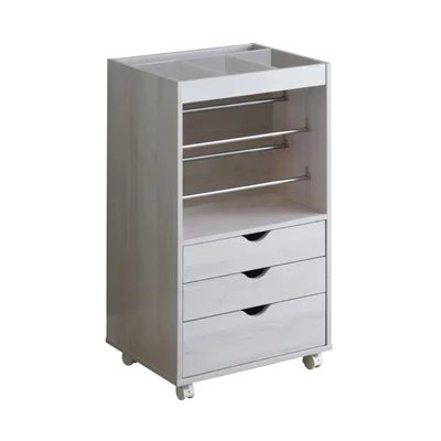 3-drawer Storage Cabinet With Caters White Oak By Coaster