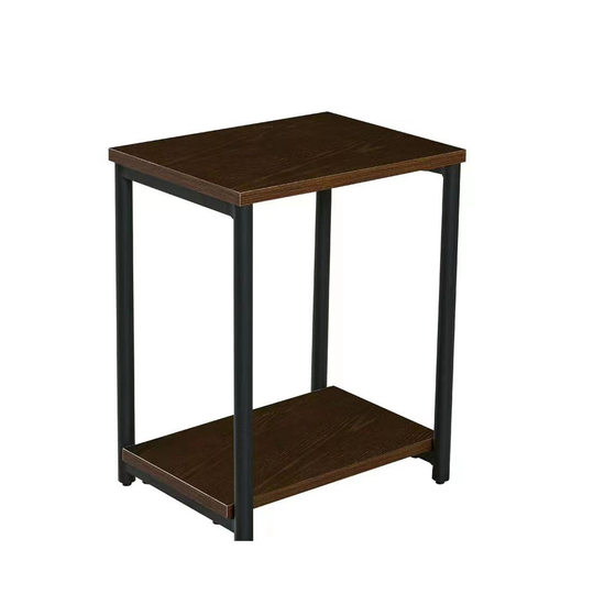 Industrial Coffee Table with Storage Shelf,Side Table with Metal Frame