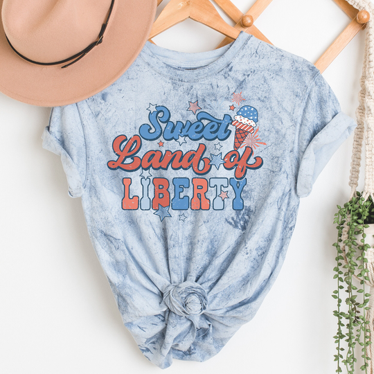Sweet Land Of Liberty Unisex Color Blast T-Shirt, Comfort Colors Patriotic Shirt, 4Th Of July Patriot Gift, USA America Shirt