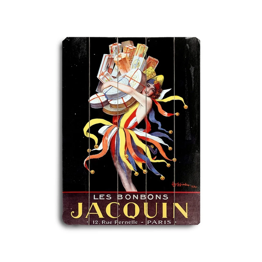 Leonetto Cappiello Jacquin Vintage Poster - Planked Wood Wall Decor by Leonetto Cappiello - Multi-Color