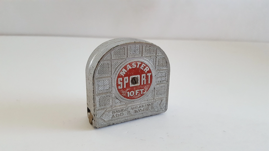 Vintage Circa 1950's Master Rule Mfg.co. "Sport" 10 Ft Tape Measure, Rare Case