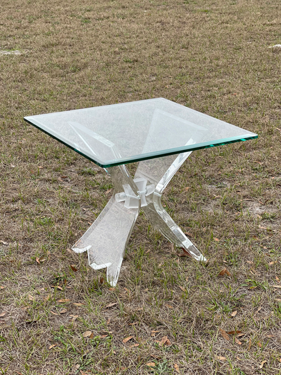 Lucite Butterfly Table, Mcm, End Side Glass Top 70S Furniture, Retro, Clear Lucite, Modern Furniture