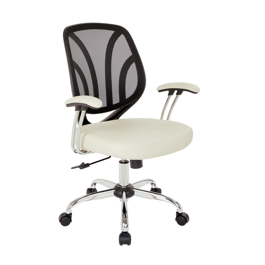 Screen Office Chair with Chrome Padded Arms