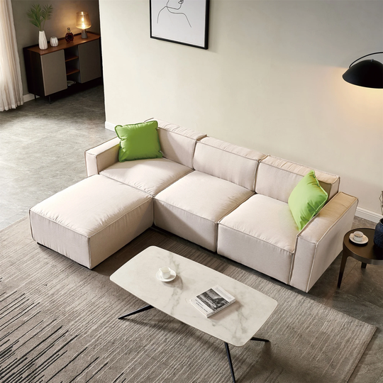 Fabric Modular U-Shape Sectional Sofa with Ottoman