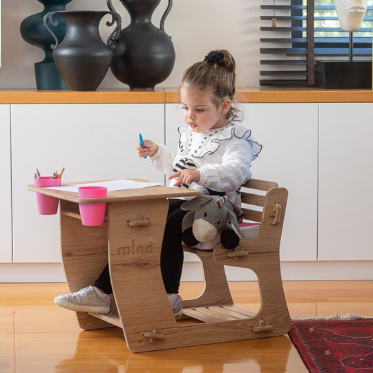 Kids Desk - Wood Small-Large/White | Game Table & Chair, Organizer, Play Table, Kids/Toddler Activity With Storage