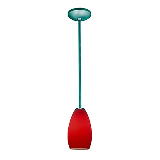 Access Lighting Champagne 1 Light LED Pendant - 5" Wide with Red Glass