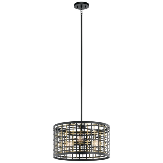 Kichler Lighting Aldergate Collection 3-light Black Pendant/Semi-Flush Mount