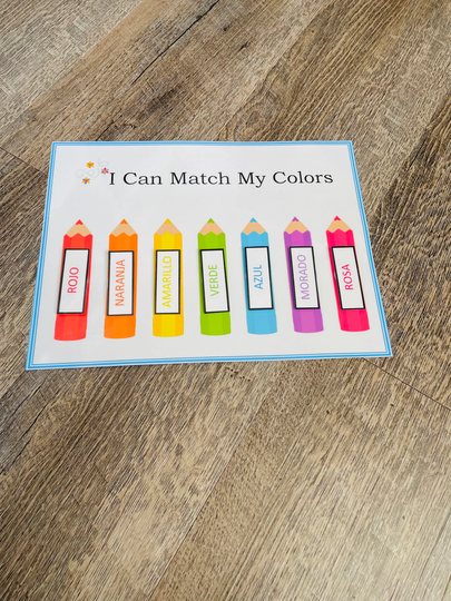 Spanish Colors, Learning Colors in Spanish, Matching Games, Color Game, Learning Preschool