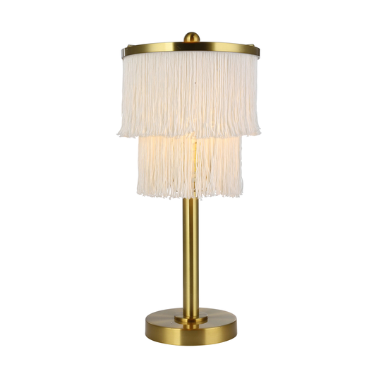 Rena River of Goods Metal Accent Lamp With Fringe Shade - Table Lamp