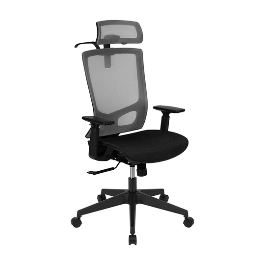 Offex Ergonomic Mesh Office Chair with Adjustable Headrest -Gray/Black