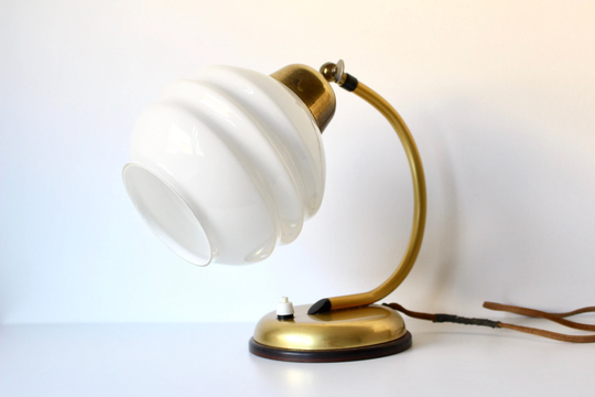 Vintage Art Deco Brass English Table Lamp