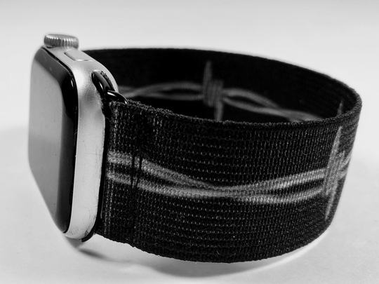 Barbed Wire Black Elastic Watch Band For Apple -38mm 40mm 41mm 42mm 44mm 45mm ; All Series | Models 1 - 8 & Se