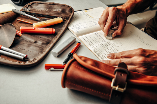 Leather Pencils Case Artist Organizer Journalist Roll School Supplies Pencils