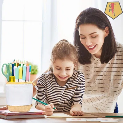 Pencil Pen Case, Telescopic Stationery Pen Holder For Desk, Standing Pencil Pouch Pen Bag, Cute Makeup Brush Storage Box And Sticky For Home, School,