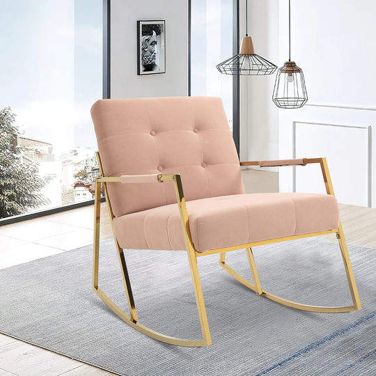 Accent Rocking Chair Nursery Chair with Stainless Steel Leg