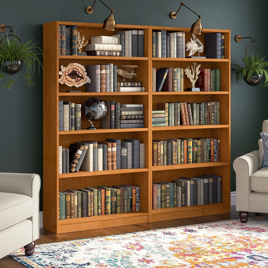 Universal Tall 5 Shelf Bookcase Set of 2 by Bush Furniture