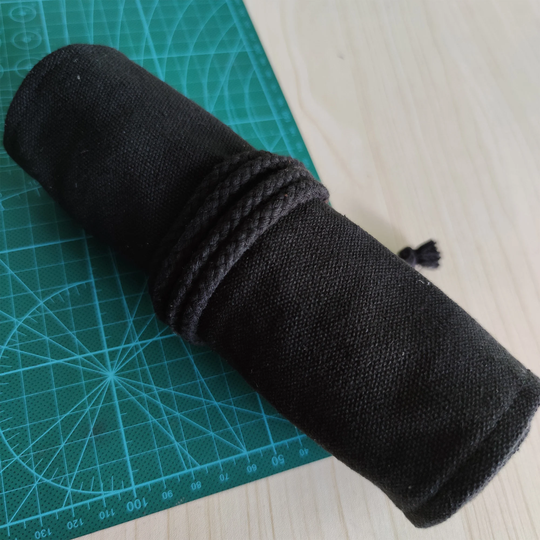 168/128/108/72/48/36 Holes Black Canvas Pencil Roll, Washable Wrap, Colored Poush, Bag, Cover, Bag