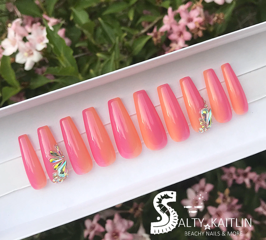 Peach Melba Gel Press On Nails