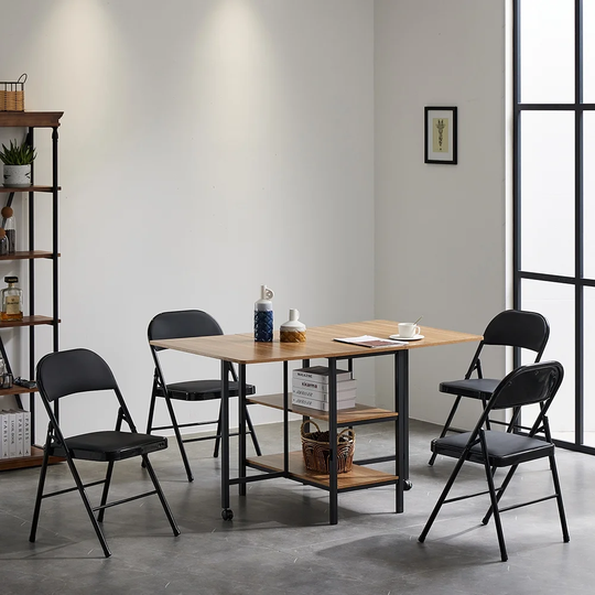 Three-Layer Dining Table, Multifunctional Foldable Table