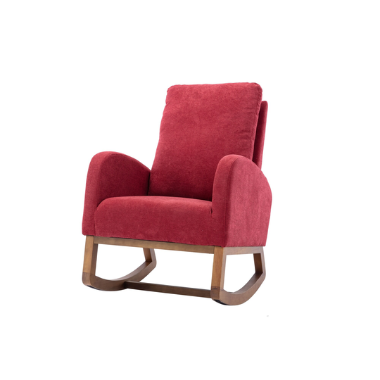 Rocking Chair Nursery, Upholstered Nursery Rocking Chairs with Tall Back Design and Side Pockets
