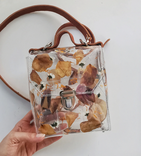Dried Flowers Handbag, Real Hanbag For Bohosoul, Boho Bag, Cute Natural Style Uniqe Design Gifts, Only One, Ready To Ship