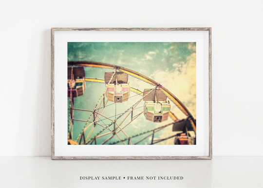 Nursery Decor, Colorful Carnival Ferris Wheel Photography Art Print Or Canvas Wrap For Baby's Room Kids Bedroom Wall Art. Gift Her