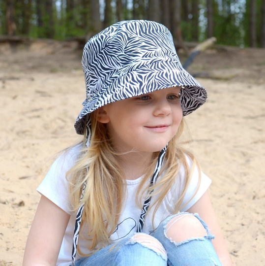 Baby Girl Sun Hat, Cotton Toddler Bucket Zebra Hat
