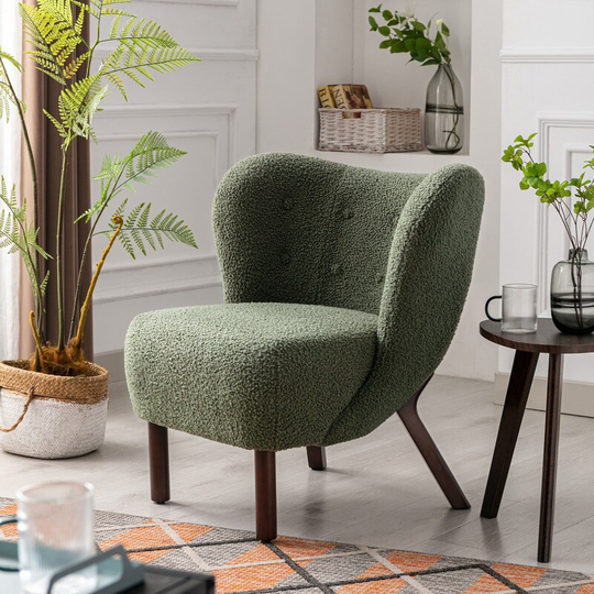 Wingback Tufted Accent Chair Side Chair, Fabric