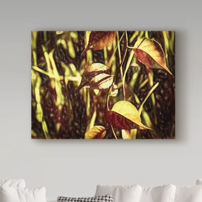 'Leaves On Vine Liquid Pencil Drawing' Photographic Print on Wrapped Canvas