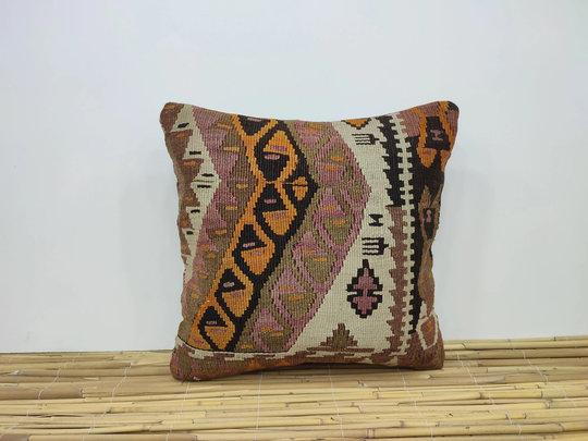 Sofa Pillow, Kilim Chair Boho Floor Decorative Outdoor 16x16 Kilim Kk181