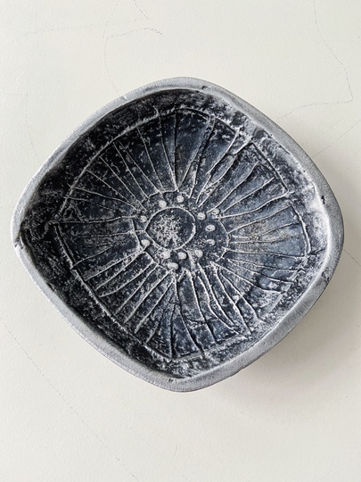 Square Bowl By Artist Donald Drumm 70S Brutalism Aluminum Table Paul Evans Trivet Plate