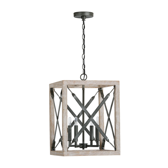 Remi 4-light Brushed White Wash/ Nordic Iron Pendant