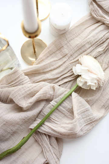 Linen Color Rustic Cotton Tablecloth Runner Cheesecloth Double Gauze Eco Table Neutral Decor